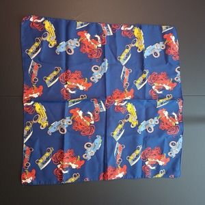 Head Scarf Redhead Red Hair Woman Vintage Cars Blue Handkerchief